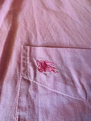 Camisa Burberry Manga Larga Rosa