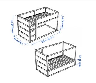 Litera KURA Ikea Madera Blanca