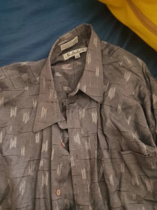 Camisa manga larga PAVO gris estampada