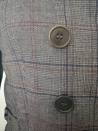 Chaqueta corta cuadros gris