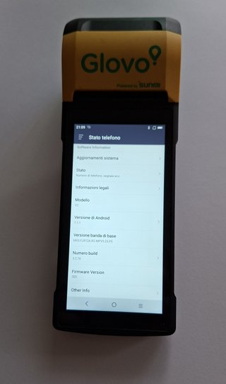 Sunmi V2 Glovo Terminale Portatile con Stampante