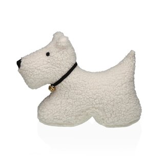 Perro Sujeta Puertas Blanco con Cascabel