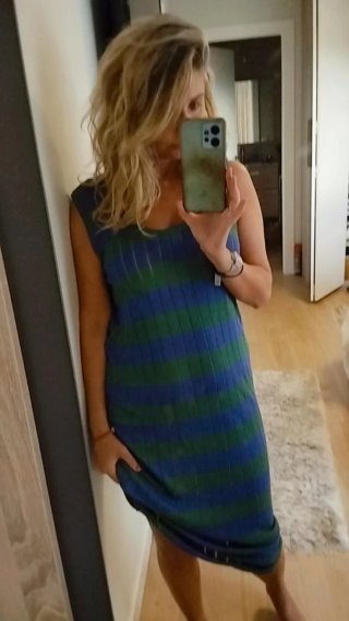 Vestido Bimba y Lola Rayas Azul/Verde