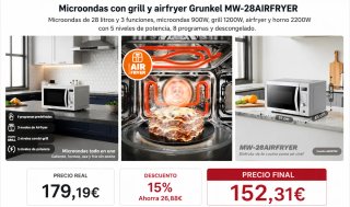 Microondas Grunkel MW-28AIRFRYER Grill Airfryer