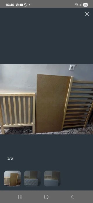 Cama infantil de madera con colchón