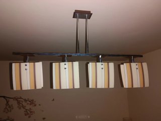 Lámpara colgante comedor tonos ocres