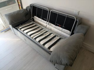 Sofá Cama Gris Tela