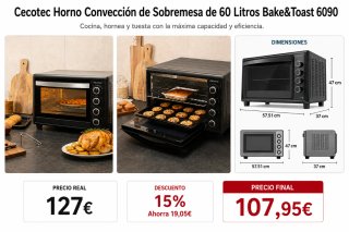 Horno Cecotec Bake&Toast 6090 60L
