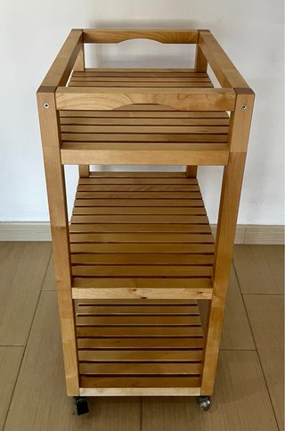 Carrito auxiliar madera con ruedas