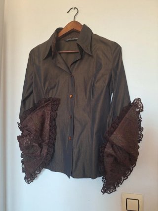 Camisa Victorio & Lucchino Manga Joya Marrón