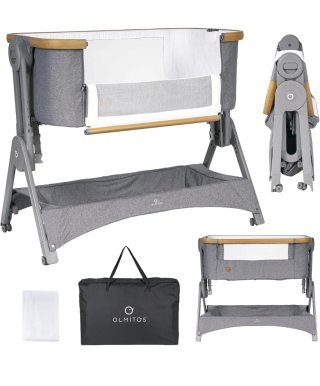 Minicuna Olmitos gris y madera