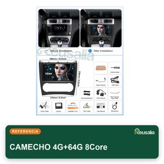 CAMECHO 4G+64G 8Core Radio coche Android 15 9''