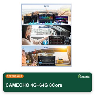 CAMECHO 4G+64G 8Core Radio coche Android 15 9''
