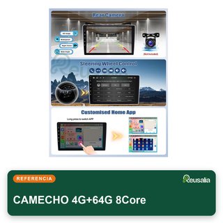 CAMECHO 4G+64G 8Core Radio coche Android 15 9''