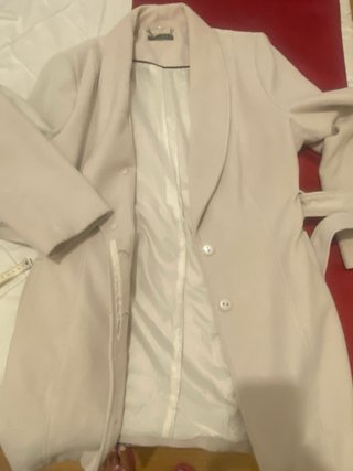 Abrigo forrado beige mujer talla 48