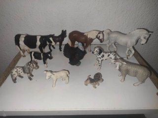 10 ANIMALES GRANJA PVC SCHLEICH + PERRITO REGALO