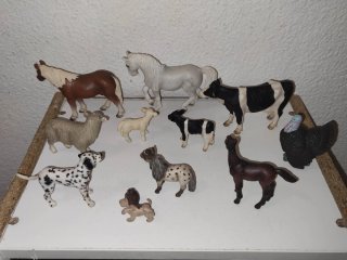 10 ANIMALES GRANJA PVC SCHLEICH + PERRITO REGALO