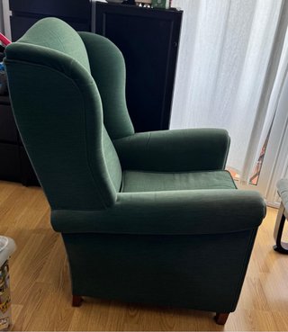 Butaca orejera verde tela VENTA URGENTE