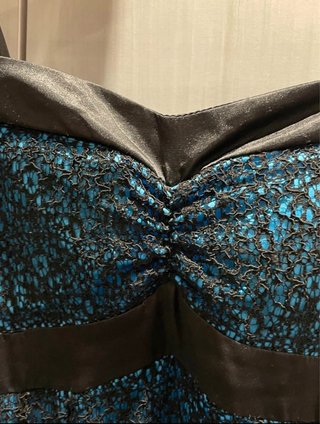 Vestido Y2K Negro y Turquesa Talla L