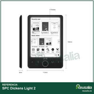 SPC Dickens Light 2 ebook 6" 8GB luz giratoria
