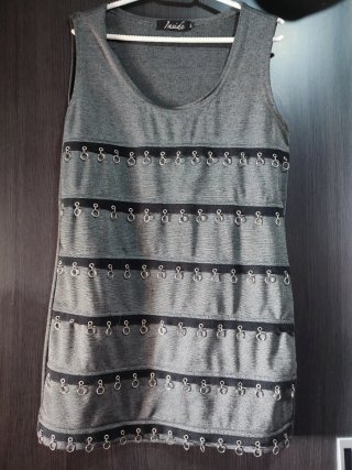 Vestido corto anillas gris INSIDE