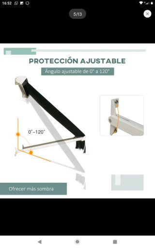 Toldo retráctil para ventana 180x70cm
