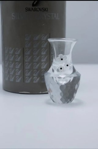 Mini Jarrón Swarovski Plata Cristal Flores