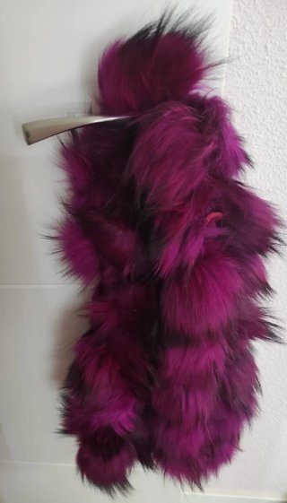 Fular de piel rosa y marrón