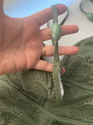 Bañador mujer verde crochet