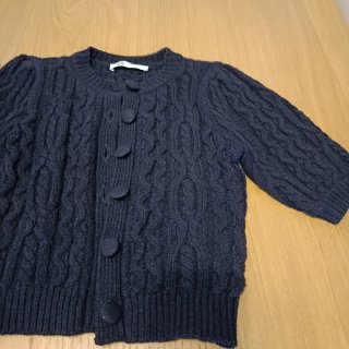 Chaqueta punto manga corta azul oscuro