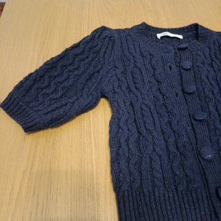 Chaqueta punto manga corta azul oscuro