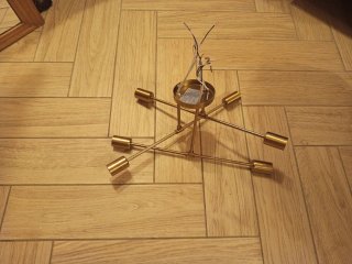 Preciosa lámpara Plafón Techo Dorada 6 Bombillas