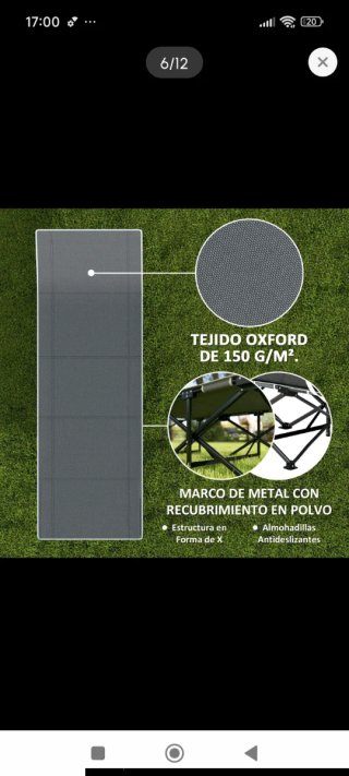 Cama de camping plegable con colchón