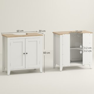 Mobile Sottolavabo Bagno a U con Ripiano Regolabil