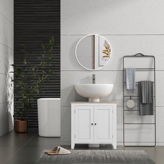 Mobile Sottolavabo Bagno a U con Ripiano Regolabil