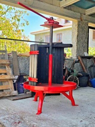 Prensa de vino/uva tradicional antigua completa