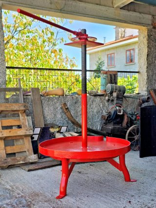 Prensa de vino/uva tradicional antigua completa