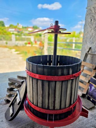 Prensa de vino/uva tradicional antigua completa