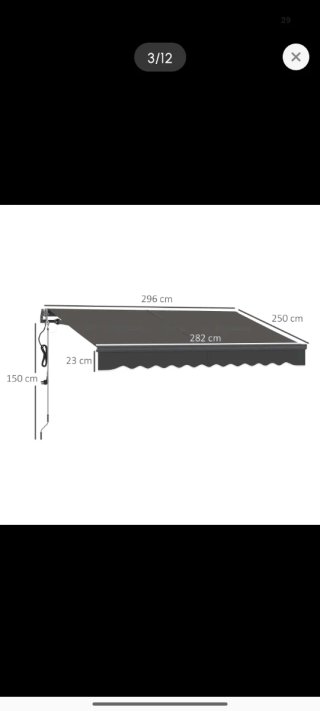 Toldo retráctil eléctrico 300cm