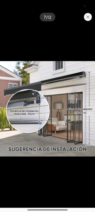 Toldo retráctil eléctrico 300cm