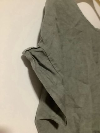 Blusa Lino Verde Oliva Tg L