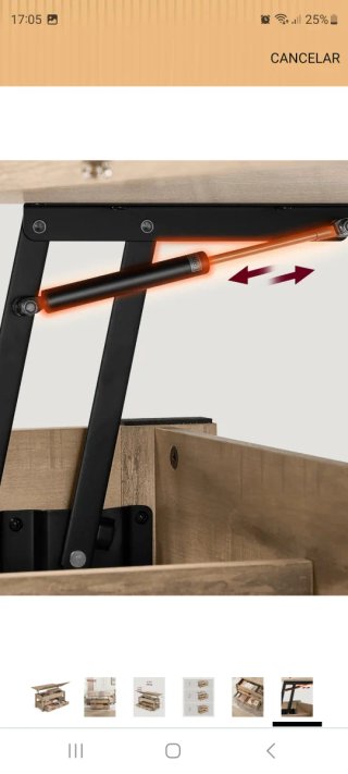 Mesa centro elevable y extensible madera