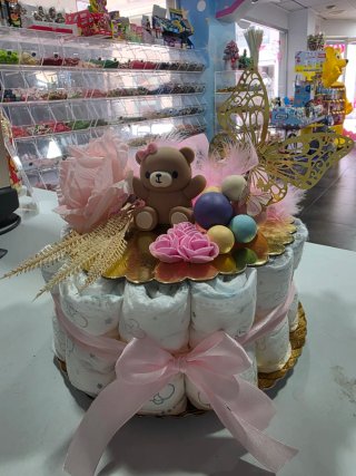 Tarta de pañales 1 piso 20 pañales