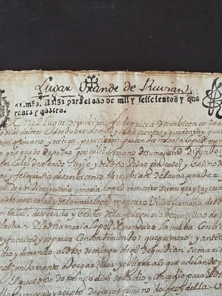 Documento manuscrito  1744.  Sello 2n.