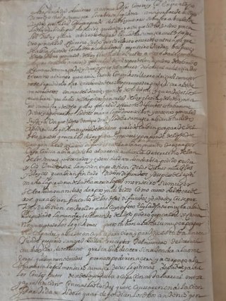 Documento manuscrito  1744.  Sello 2n.