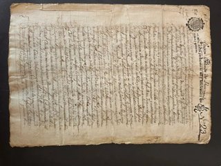 Documento manuscrito  1744.  Sello 2n.