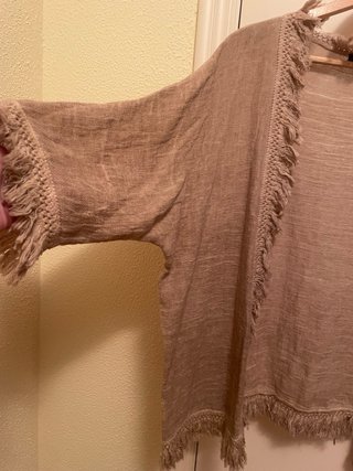 Chaqueta de lino con flecos