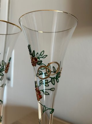 Copas de cristal doradas para ceremonia