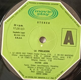LP Victor Jara - La Poblacion