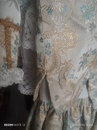 Traje Fallera Niña Oro y Turquesa
